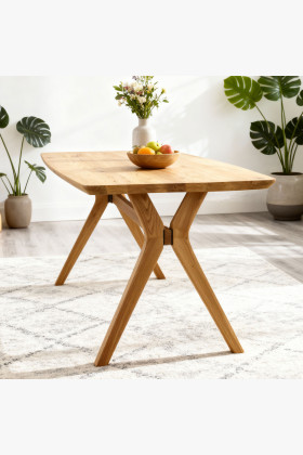 Ovaler Esstisch Eiche Massivholz 180x90 cm naturfarben